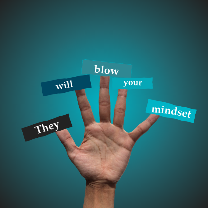 hand with they will blow your mindset sticky notes